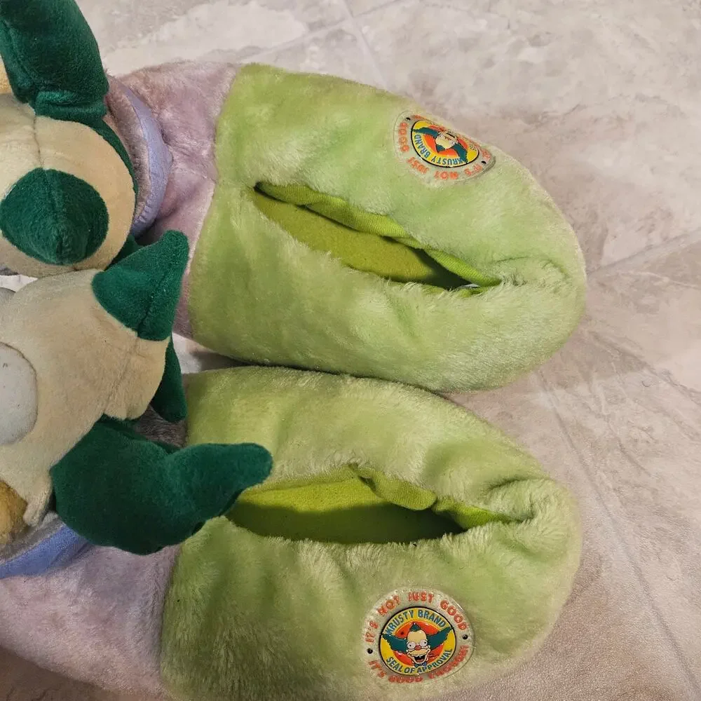 Krusty Clown Plush Slippers Simpsons Men XL 11-12 House Shoes Krusty Brand
